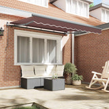 Vidaxl uitschuifbare luifel bruin 350 x 200 cm stof - afbeelding 3
