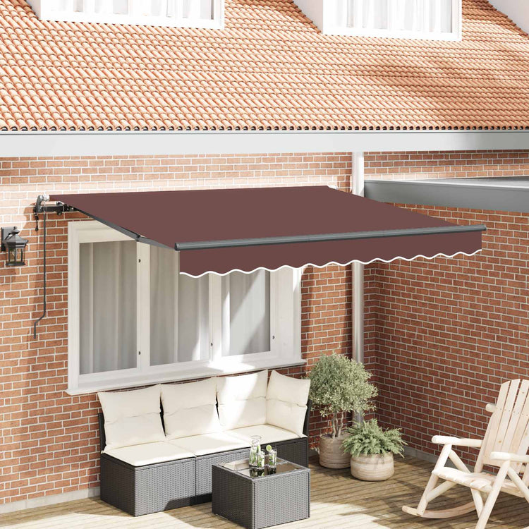 Vidaxl uitschuifbare luifel bruin 350 x 200 cm stof