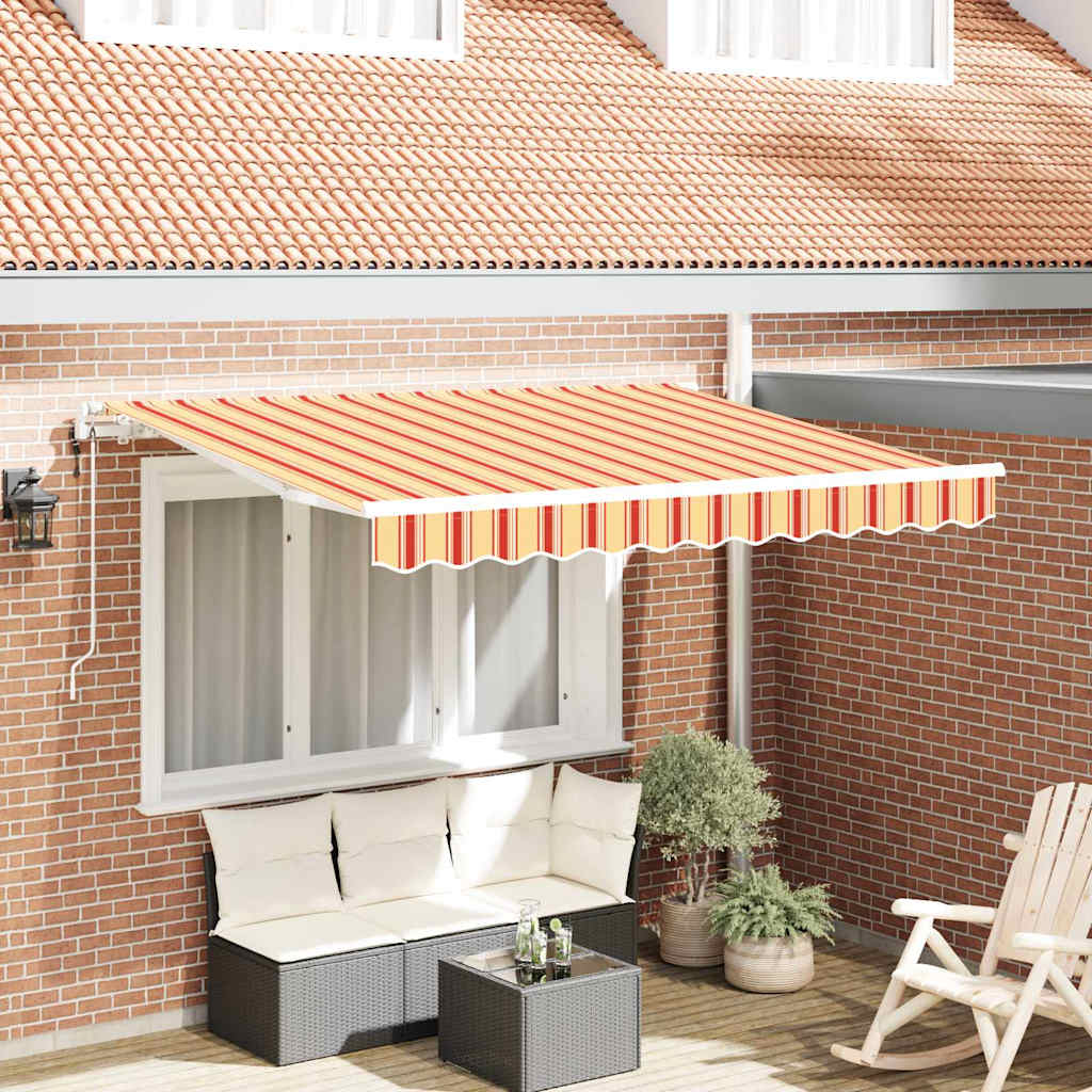 Vidaxl uitschuifbare luifel geel 350 x 200 cm stof