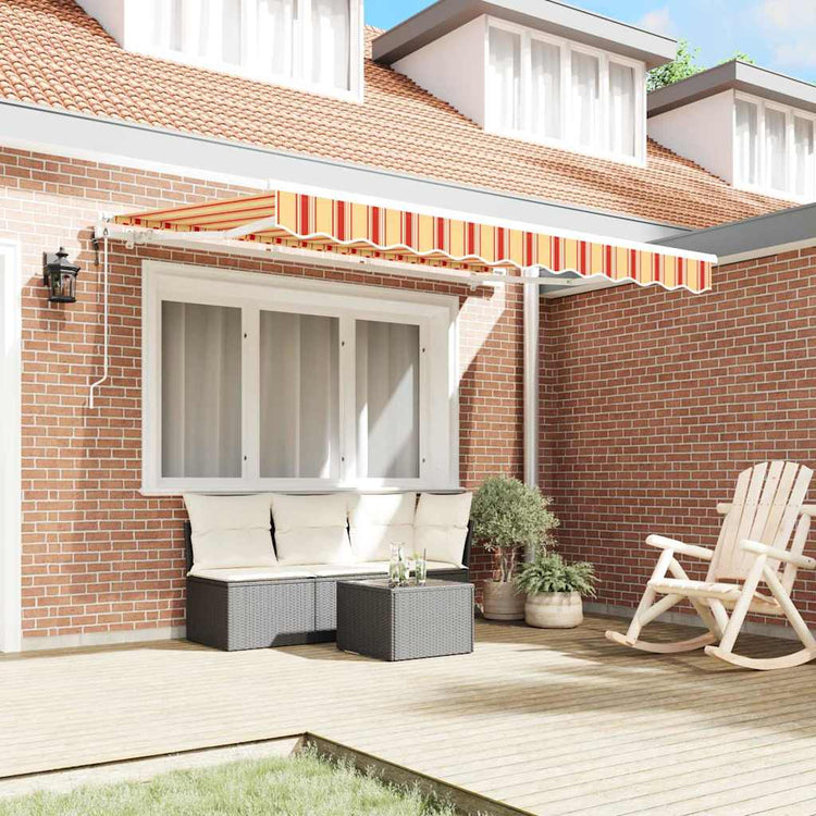 Vidaxl uitschuifbare luifel geel 350 x 200 cm stof