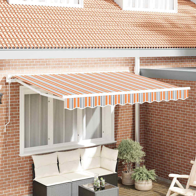 Vidaxl inklapbaar zonnescherm blauw en oranje 350 x 200 cm