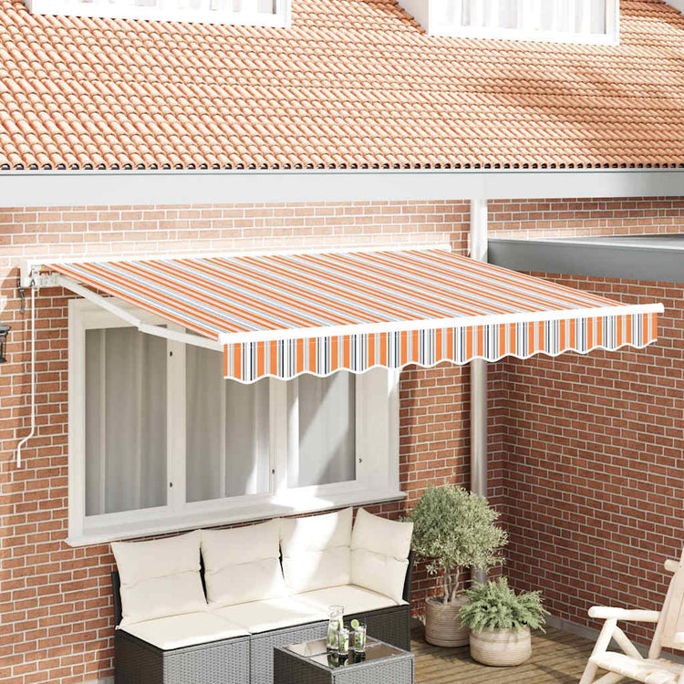Vidaxl inklapbaar zonnescherm blauw en oranje 350 x 200 cm