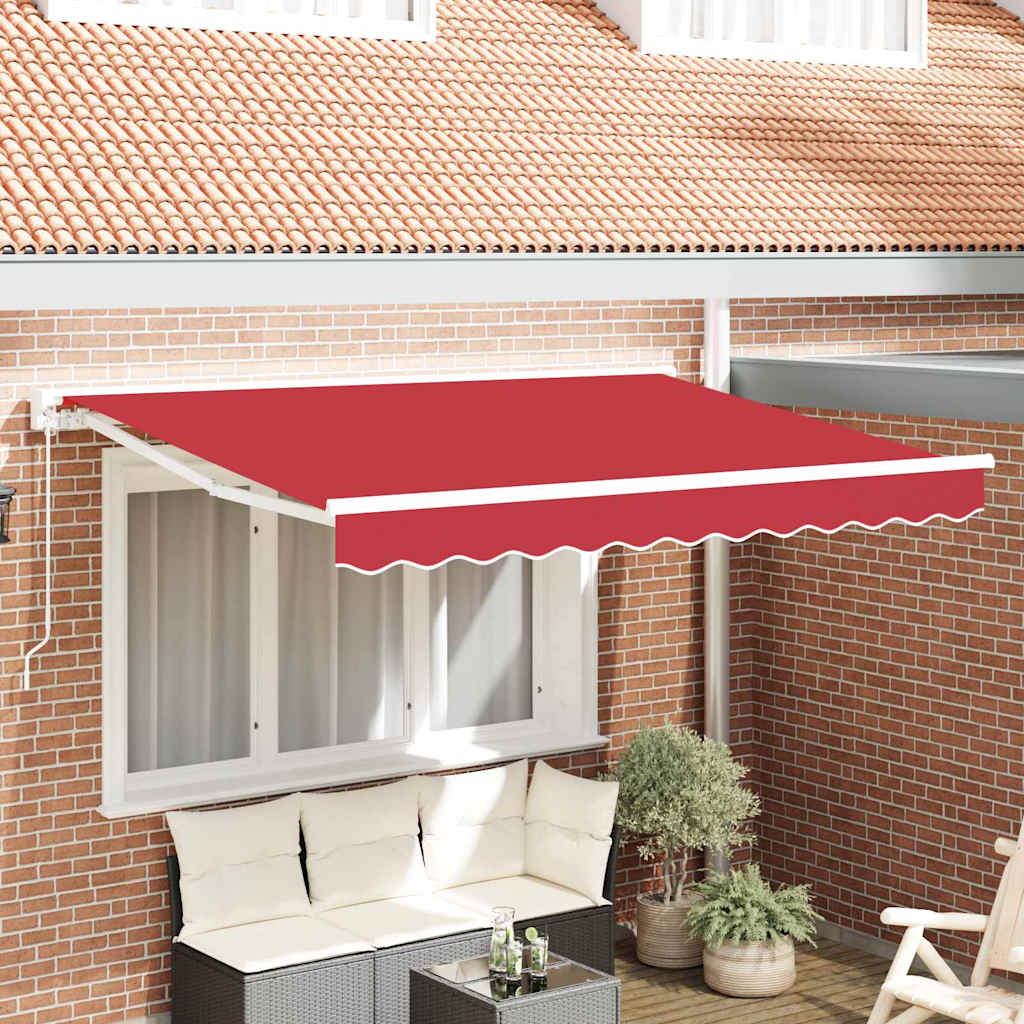 Vidaxl inklapbaar zonnescherm rood 350 x 200 cm polyester en metaal