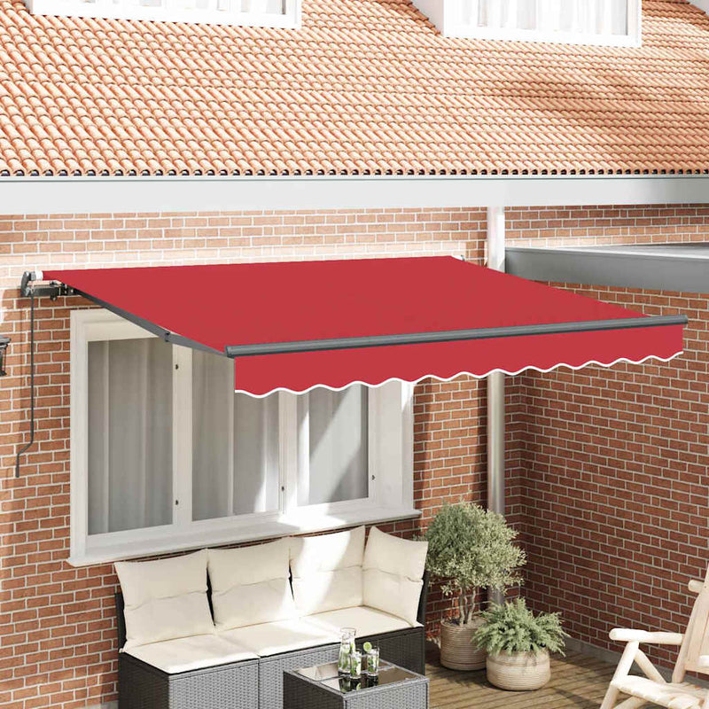 Vidaxl inklapbaar zonnescherm rood 350 x 200 cm stof