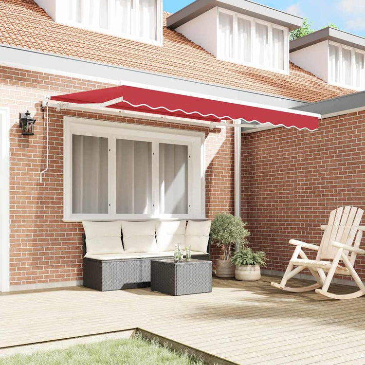 Vidaxl inklapbaar zonnescherm rood 350 x 200 cm stof