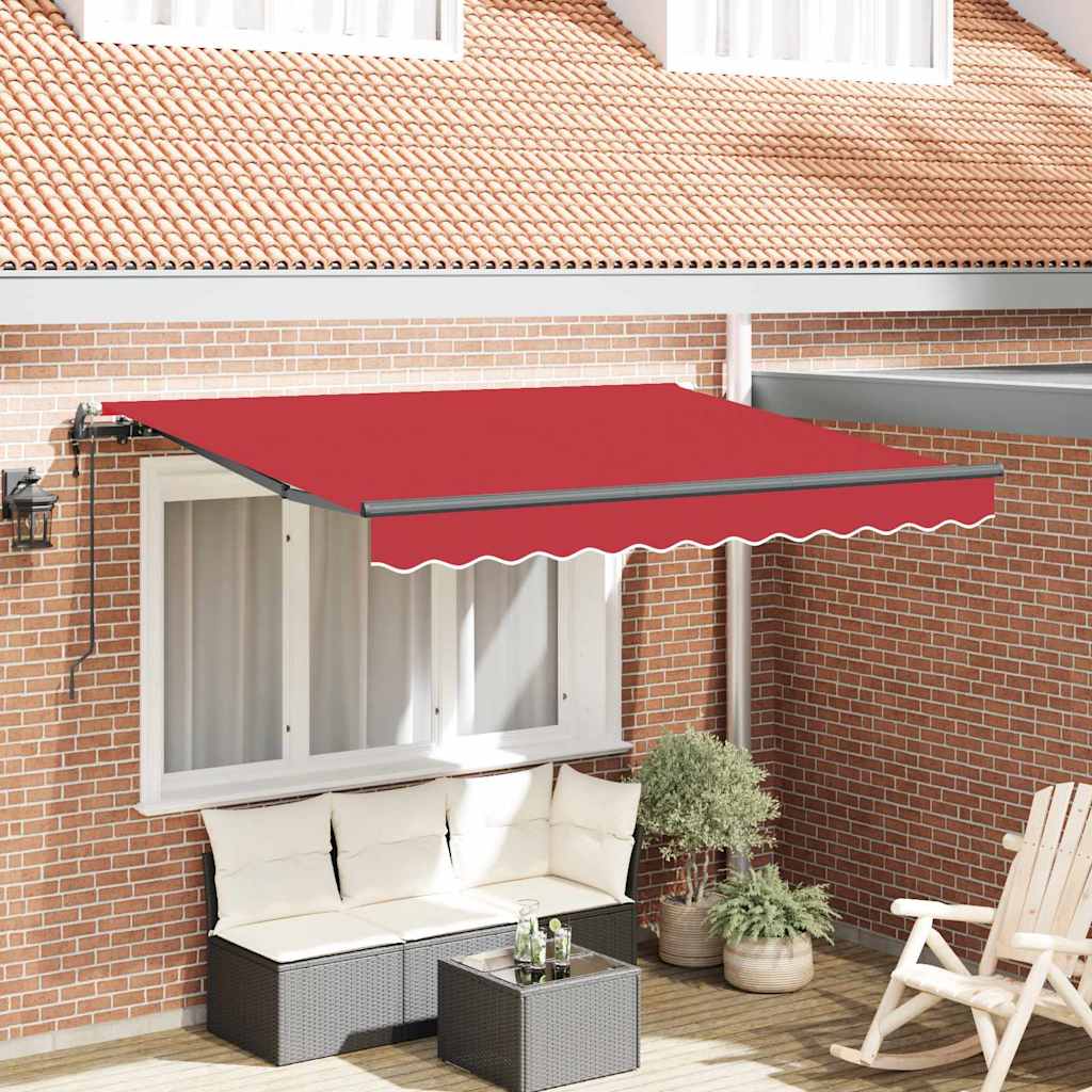 Vidaxl inklapbaar zonnescherm rood 350 x 200 cm stof