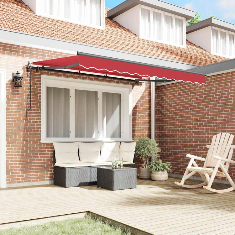 Vidaxl inklapbaar zonnescherm rood 350 x 200 cm stof