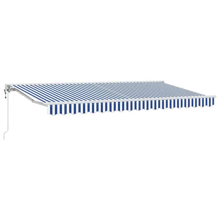 Vidaxl inklapbaar zonnescherm blauw en wit 400 x 200 cm