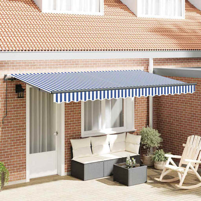 Vidaxl inklapbaar zonnescherm blauw 400 x 200 cm stof