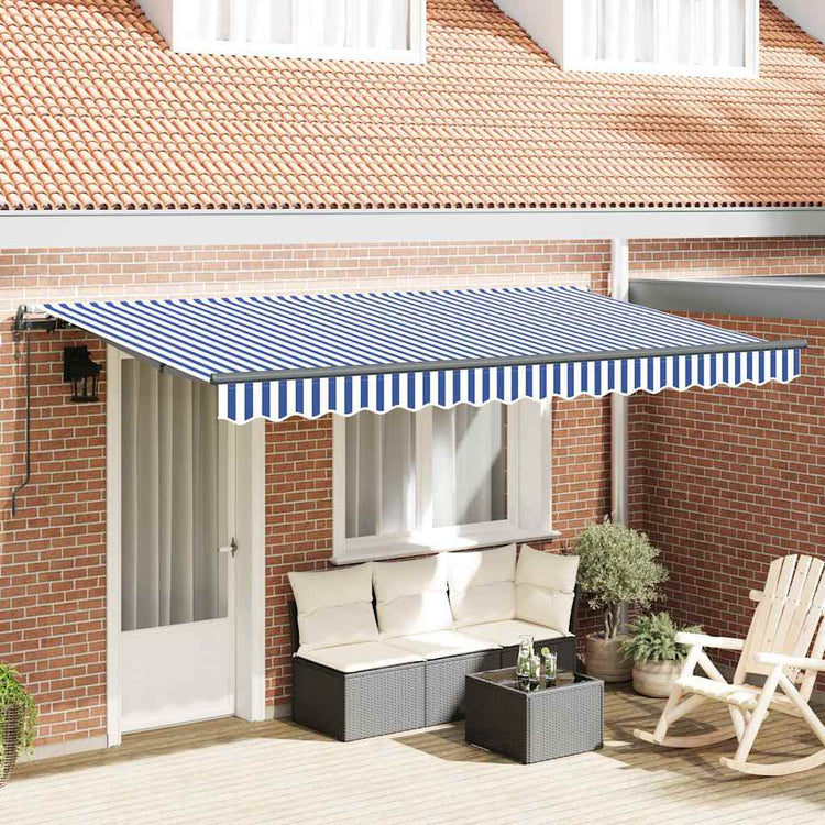 Vidaxl inklapbaar zonnescherm blauw 400 x 200 cm stof