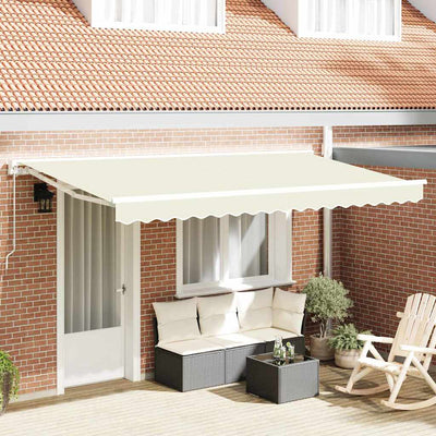 Vidaxl inklapbaar zonnescherm crème 400 x 200 cm polyester en metaal