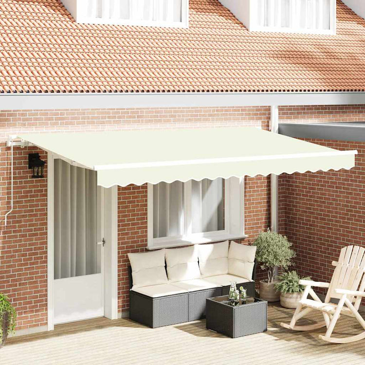 Vidaxl inklapbaar zonnescherm crème 400 x 200 cm stof