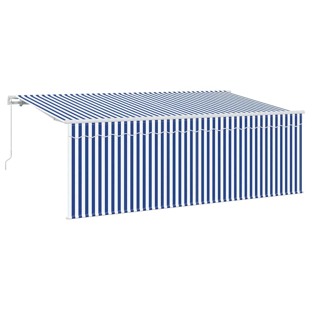 Vidaxl inklapbaar zonnescherm blauw en wit 400 x 200 cm