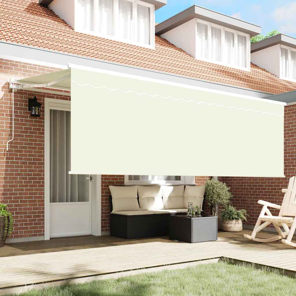 Vidaxl uitschuifbare luifel crème 400 x 200 cm polyester en aluminium