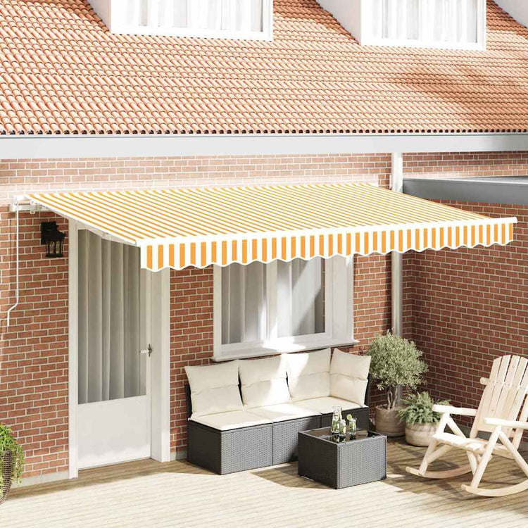 Vidaxl inklapbaar zonnescherm geel 400 x 200 cm stof