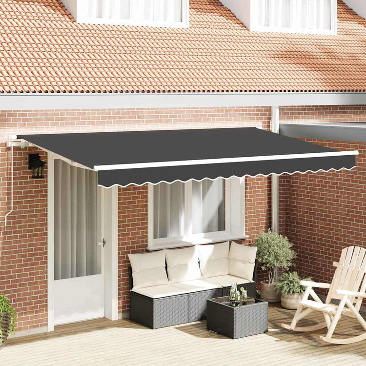 Vidaxl uitschuifbare luifel antraciet 400 x 200 cm stof