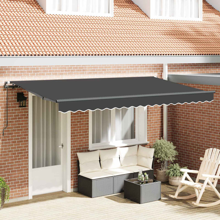 Vidaxl uitschuifbare luifel antraciet 400 x 200 cm stof