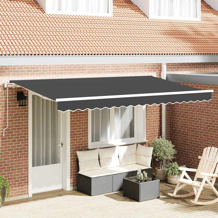 Vidaxl uitschuifbare luifel antraciet 400 x 200 cm stof