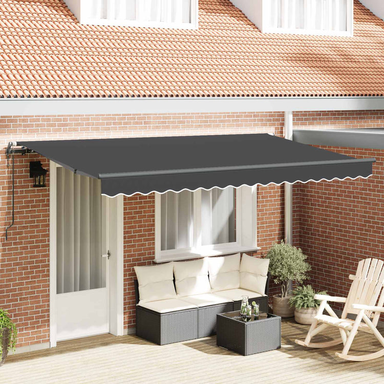 Vidaxl uitschuifbare luifel antraciet 400 x 200 cm stof
