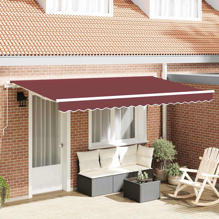 Vidaxl inklapbaar zonnescherm bordeauxrood 400 x 200 cm stof