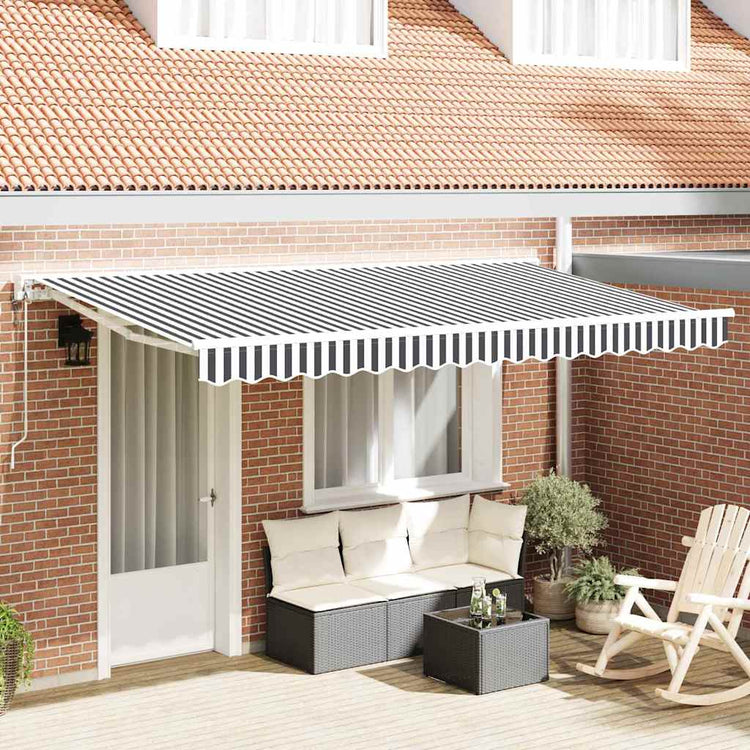 Vidaxl inklapbaar zonnescherm antraciet en wit 400 x 200 cm