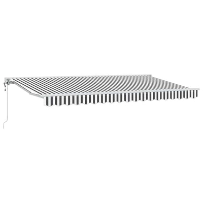 Vidaxl inklapbaar zonnescherm antraciet en wit 400 x 200 cm
