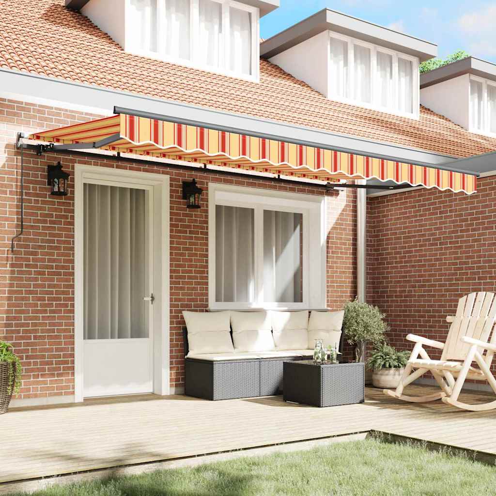 Vidaxl uitschuifbare luifel geel 400 x 200 cm stof