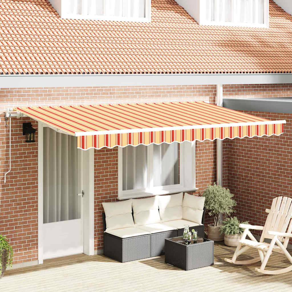 Vidaxl uitschuifbare luifel geel 400 x 200 cm stof