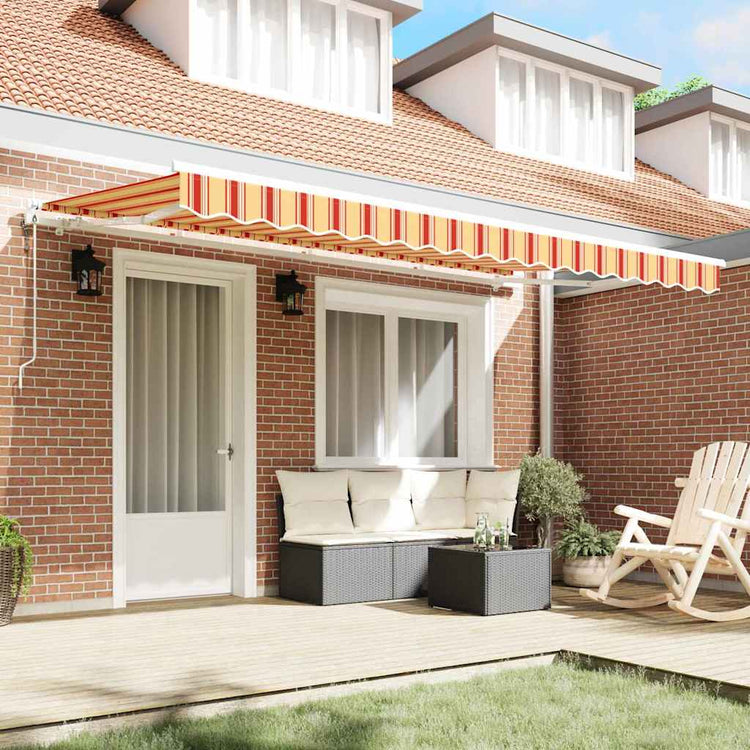 Vidaxl uitschuifbare luifel geel 400 x 200 cm stof