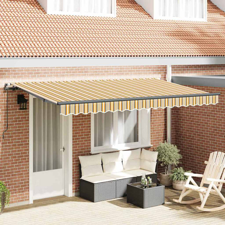 Vidaxl inklapbaar zonnescherm geel 400 x 200 cm stof
