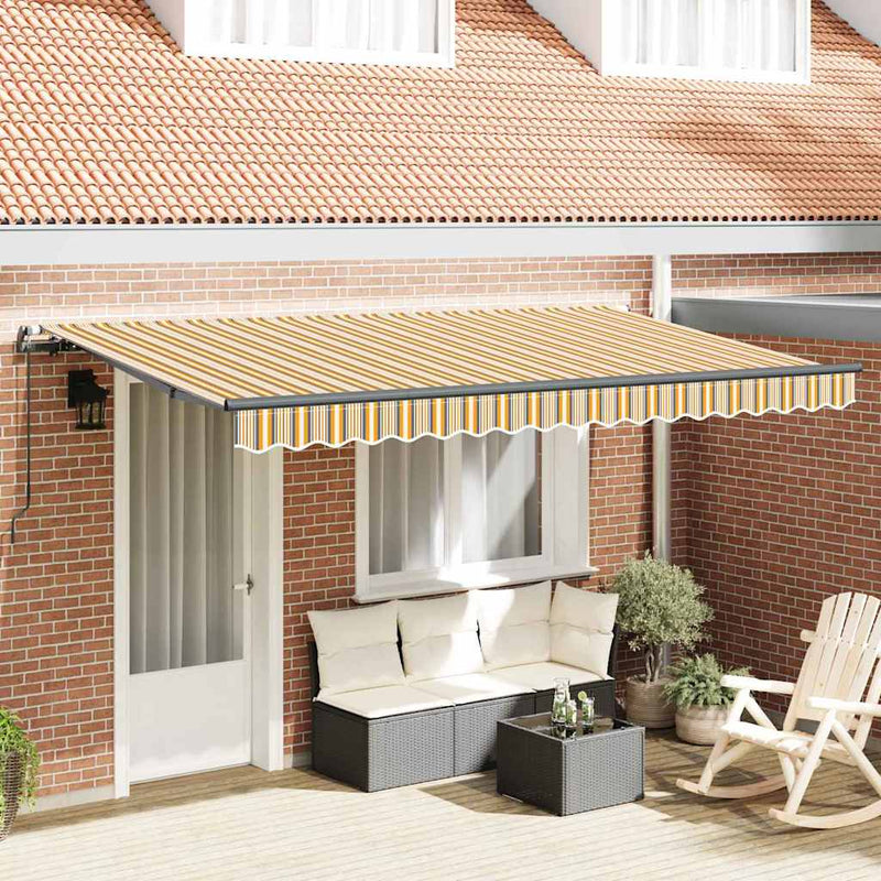 Vidaxl inklapbaar zonnescherm geel 400 x 200 cm stof