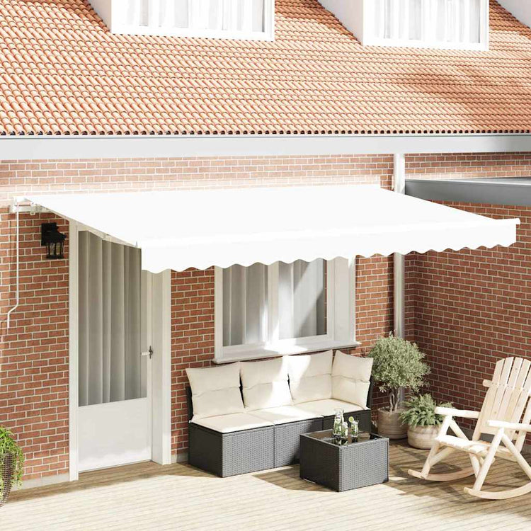 Vidaxl inklapbaar zonnescherm wit 400 x 200 cm stof