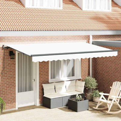 Vidaxl inklapbaar zonnescherm wit 400 x 200 cm stof