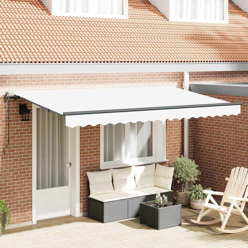 Vidaxl inklapbaar zonnescherm wit 400 x 200 cm stof