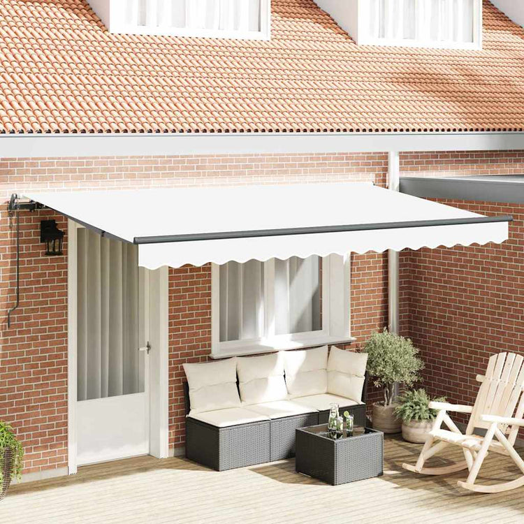 Vidaxl inklapbaar zonnescherm wit 400 x 200 cm stof