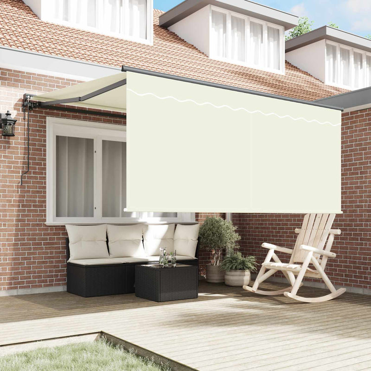 Vidaxl uitschuifbare luifel crème 300 x 250 cm polyester en aluminium