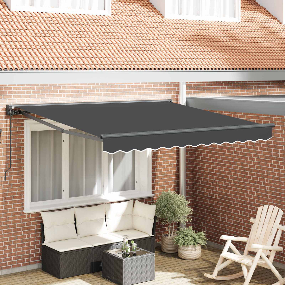 Vidaxl zijde frame antraciet 300 x 250 cm polyester met pu-coating