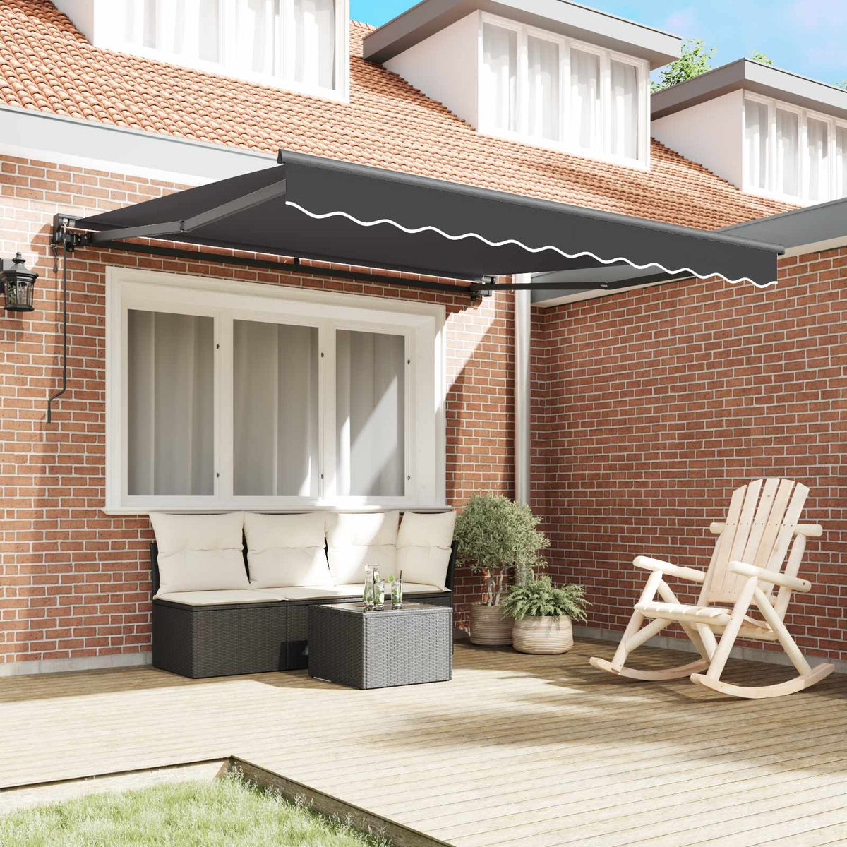 Vidaxl zijde frame antraciet 300 x 250 cm polyester met pu-coating