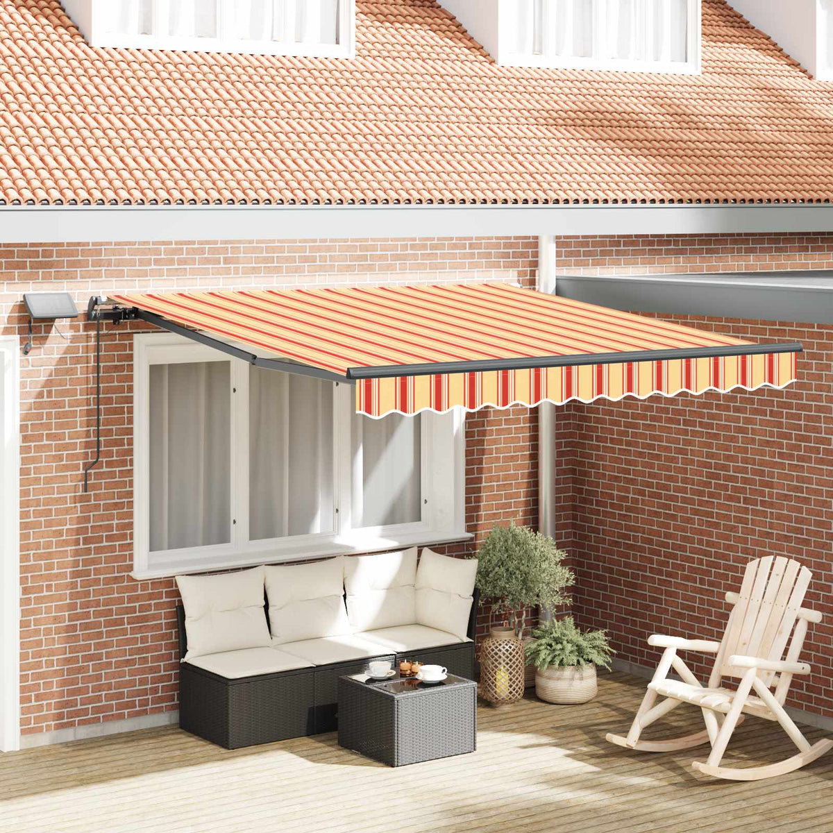 Vidaxl uitschuifbare luifel geel en oranje 300 x 250 cm