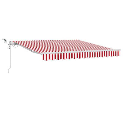 Vidaxl uitschuifbare luifel rood en wit 300 x 250 cm polyester