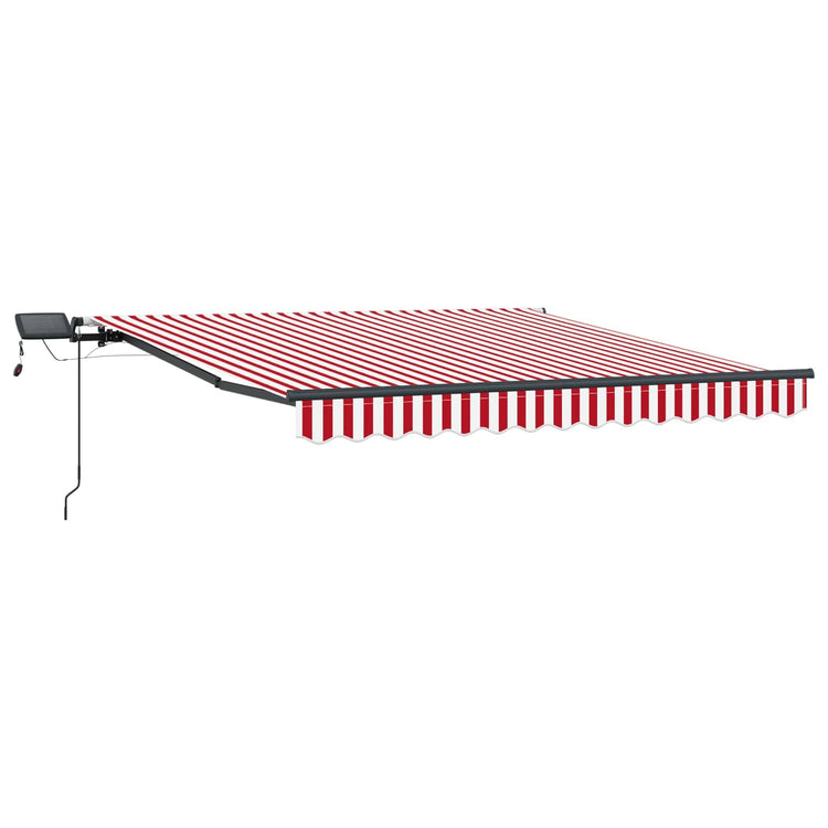Vidaxl uitschuifbare luifel rood en wit 300 x 250 cm stof en aluminium