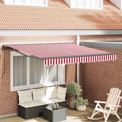 Vidaxl inklapbaar zonnescherm rood en wit 300 x 250 cm