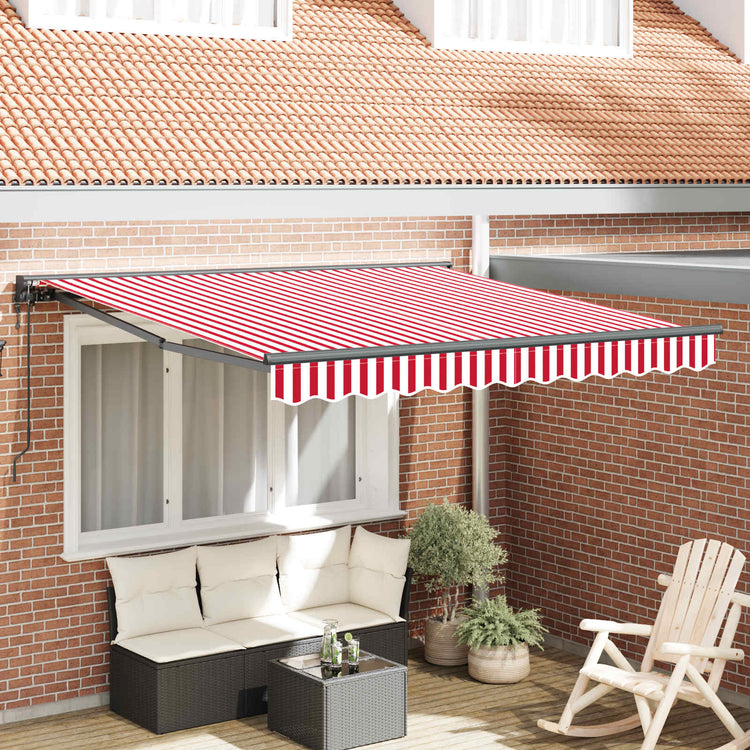 Vidaxl zijde frame rood en wit 300 x 250 cm polyester met pu-coating