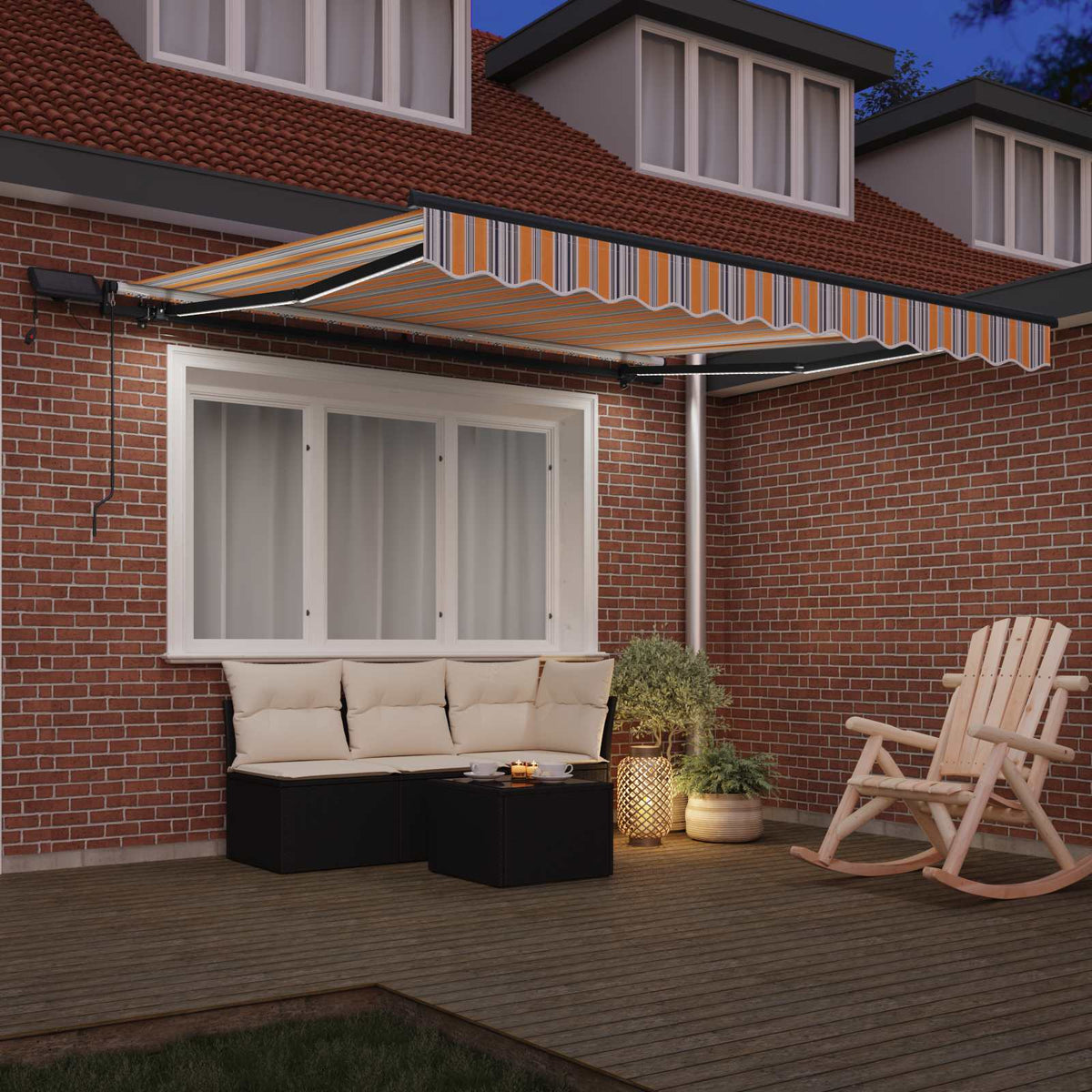 Vidaxl uitschuifbare luifel meerkleurig 300 x 250 cm stof en aluminium