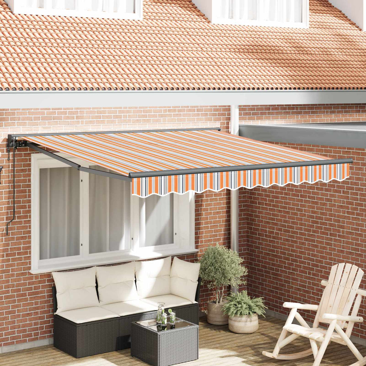 Vidaxl zijde frame blauw en oranje 300 x 250 cm