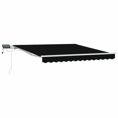 Vidaxl inklapbaar zonnescherm zwart 300 x 250 cm stof en staal