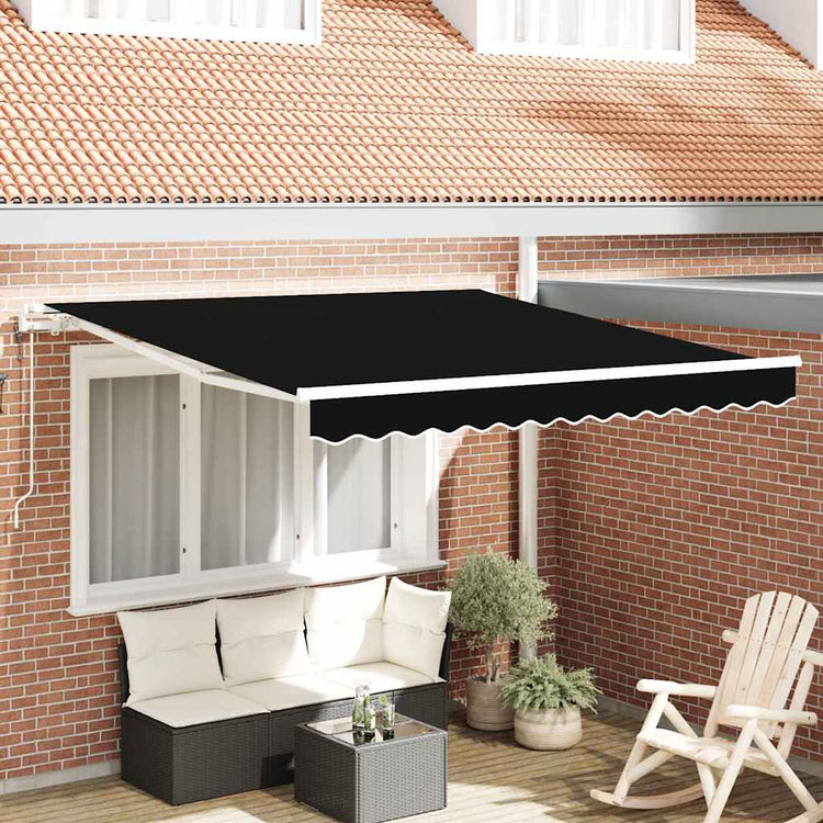 Vidaxl uitschuifbare luifel zwart 300 x 250 cm stof en aluminium