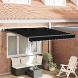 Vidaxl uitschuifbare luifel zwart 300 x 250 cm polyester en aluminium - afbeelding 1