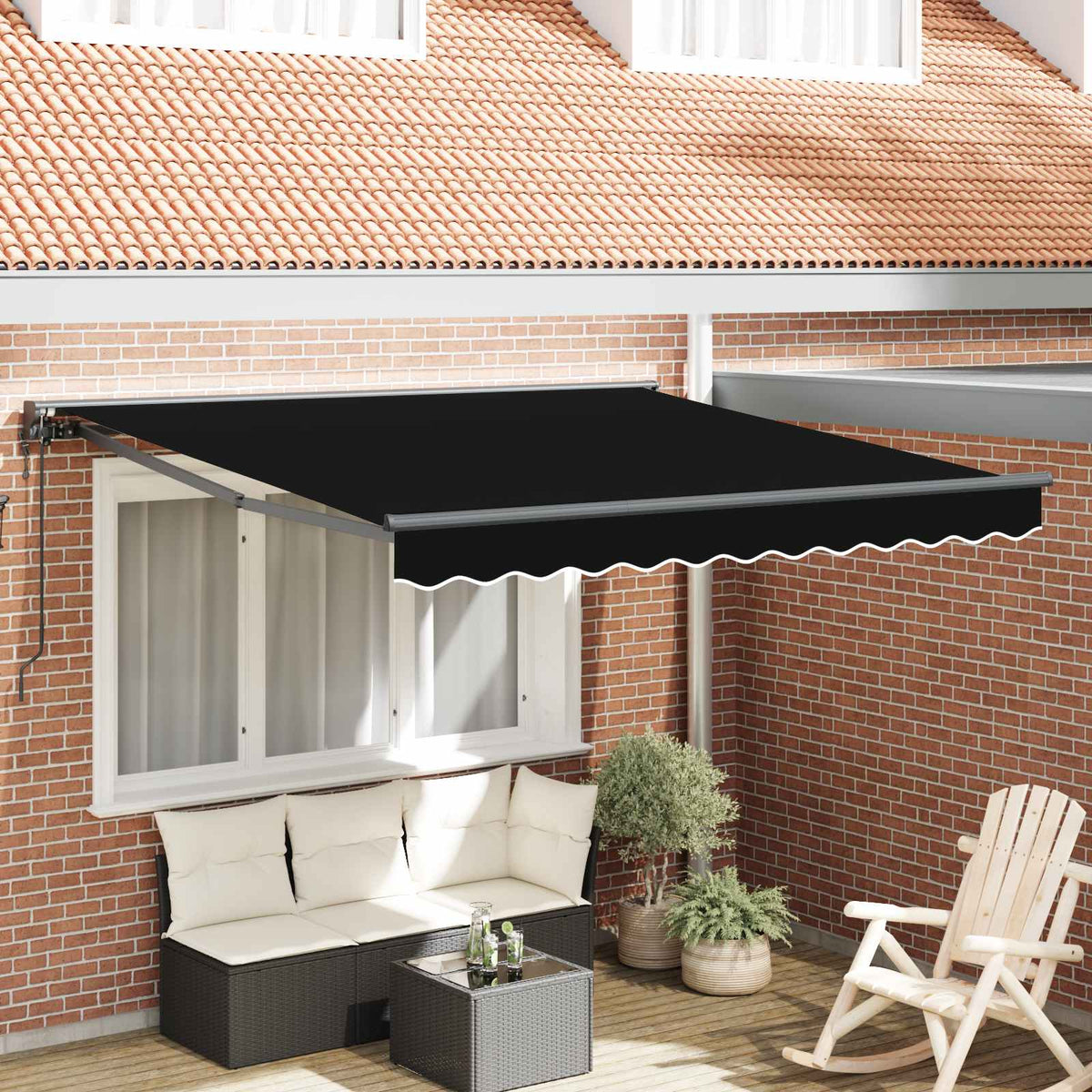 Vidaxl zijde frame zwart 300 x 250 cm polyester met pu-coating
