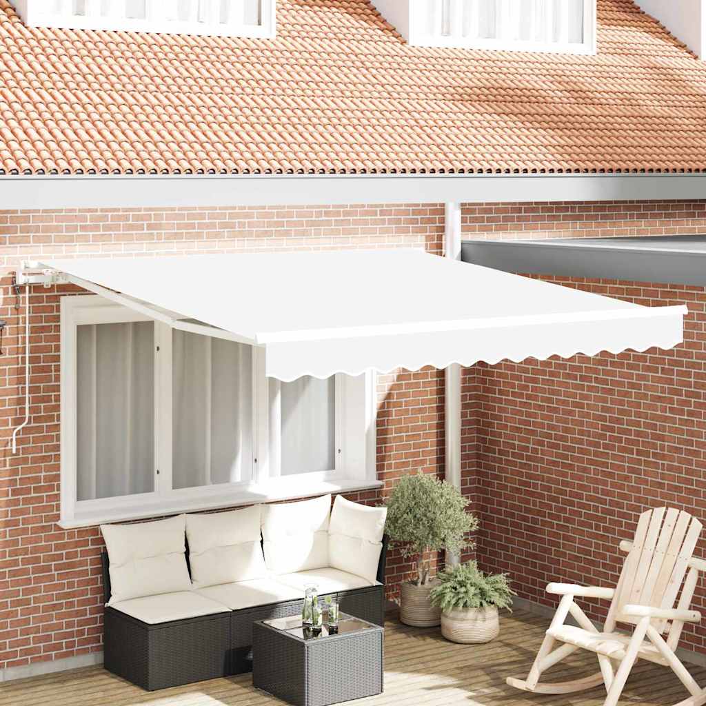 Vidaxl inklapbaar zonnescherm wit 300 x 250 cm stof